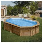 GRE Piscine tubulaire ovale - Bois - 5,35x5,35x1,17 - CANNELLE 2
