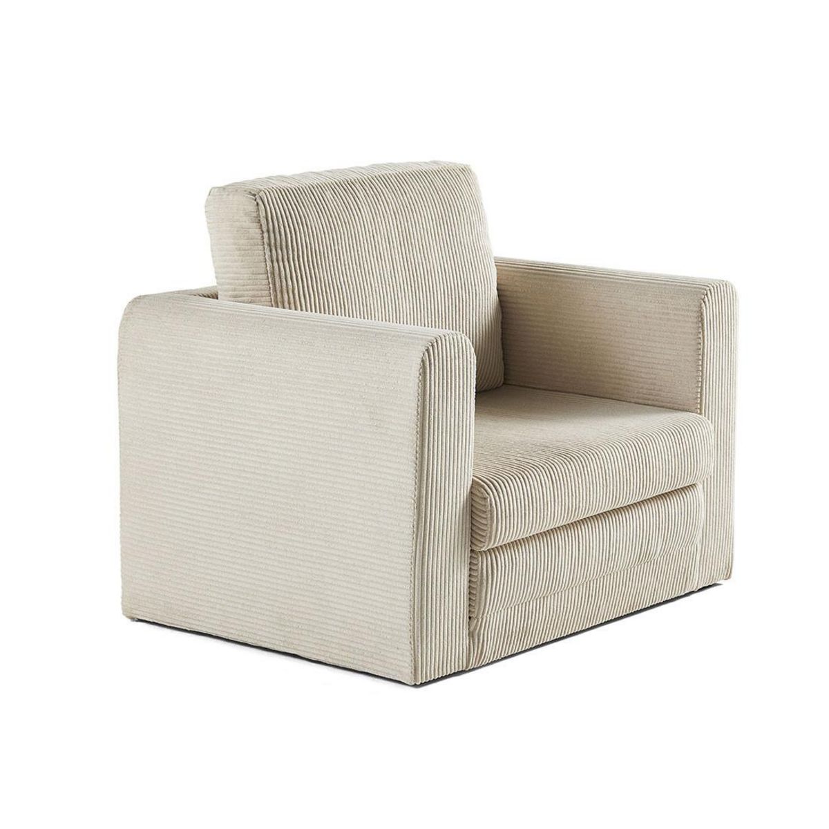 BEST MOBILIER Marilia - fauteuil - convertible déplimousse - en velours côtelé