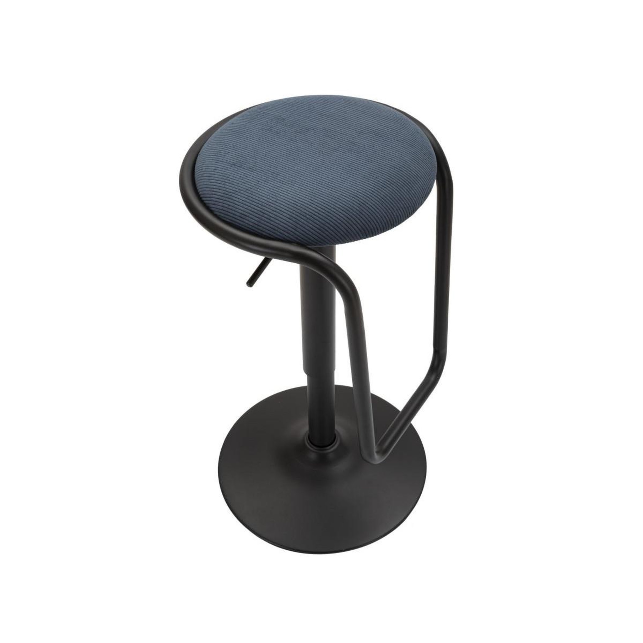 Voir la diapositive 4 : Paris Prix Tabouret de bar réglable en tissu  destiny  61-83cm noir & bleu
