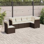 VIDAXL Salon de jardin avec coussins 6 pcs marron resine tressee