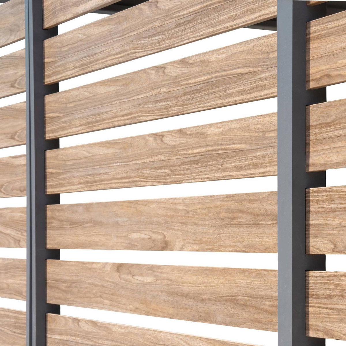 SWEEEK Persienne 130 cm pour pergola bioclimatique Triomphe aluminium effet bois anthracite