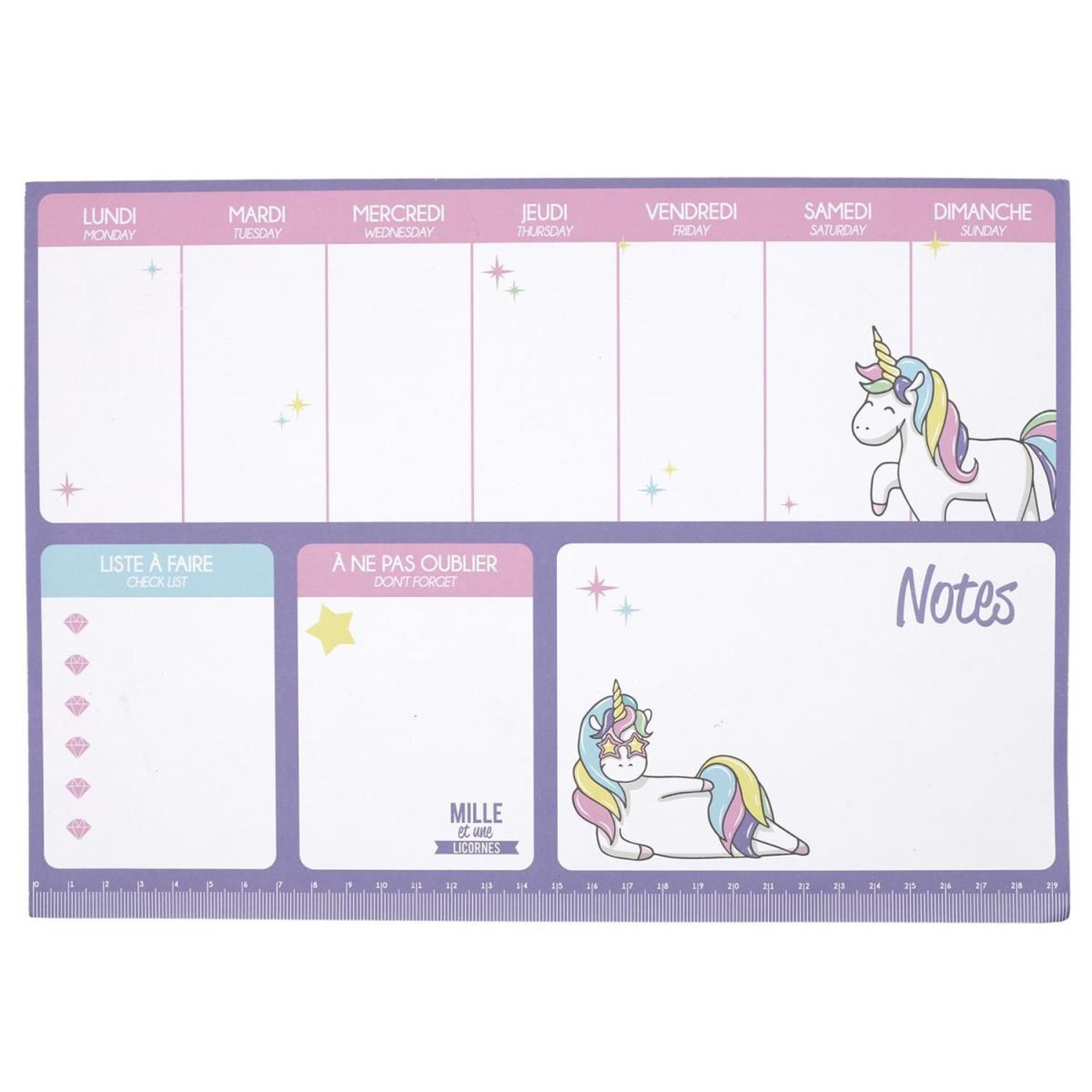 Jeux 2 momes Organisateur de bureau  licorne  29cm violet