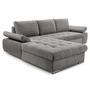 Voir la diapositive 6 : BEST MOBILIER Bianca - canapé d'angle gauche 4 places convertible avec coffre en tissu texturé