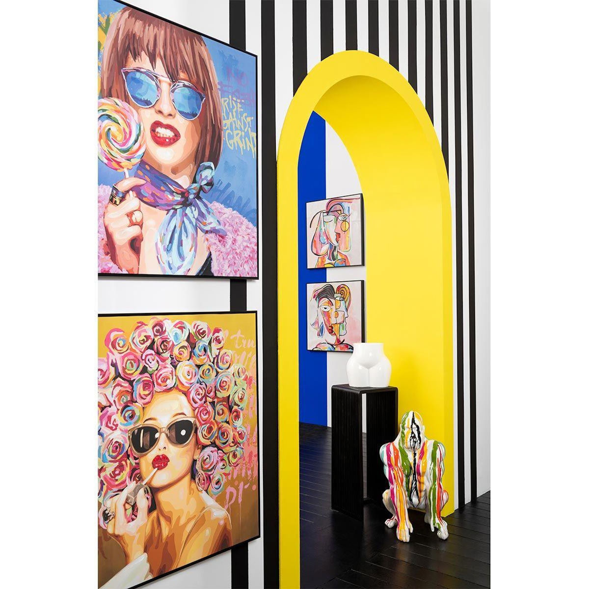 Paris Prix Tableau Peinture Femme Sucette  Pop Art  100x100cm Multicolore