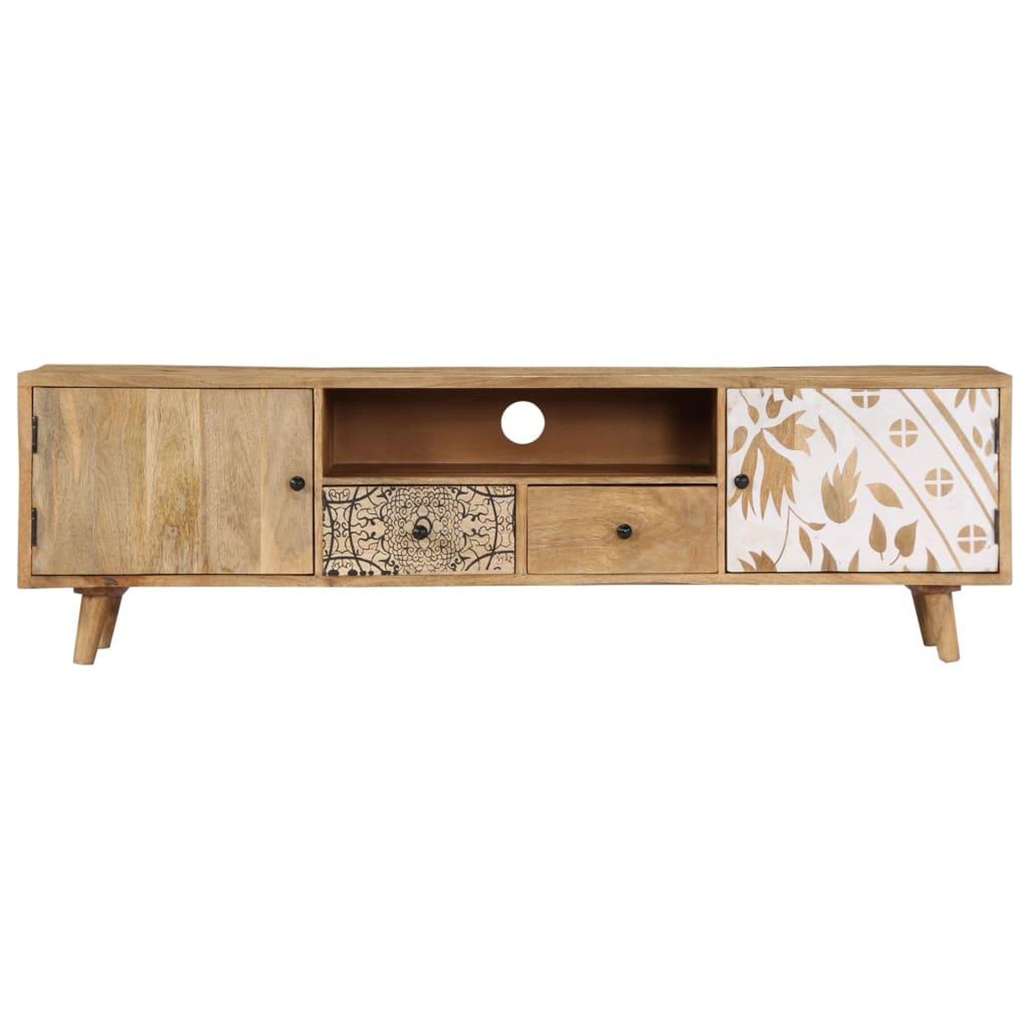 Voir la diapositive 2 : VIDAXL Meuble TV 140x30x40 cm Bois de manguier massif
