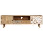Voir la diapositive 2 : VIDAXL Meuble TV 140x30x40 cm Bois de manguier massif
