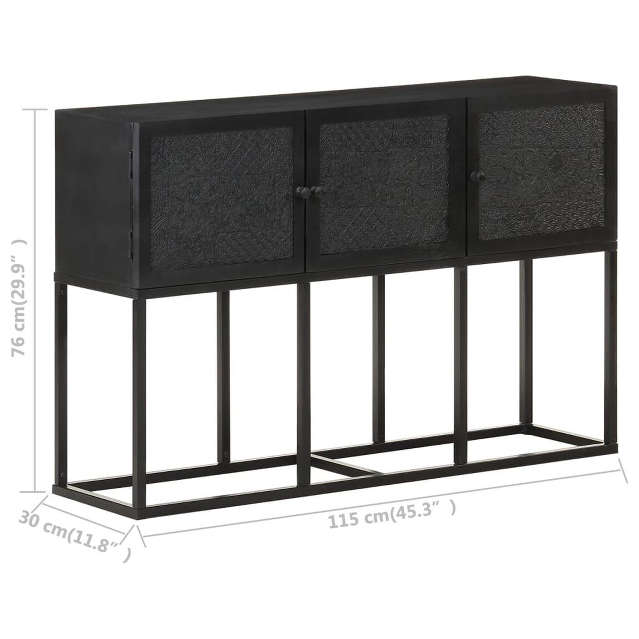 Voir la diapositive 6 : VIDAXL Buffet 115x30x76 cm Bois de manguier massif