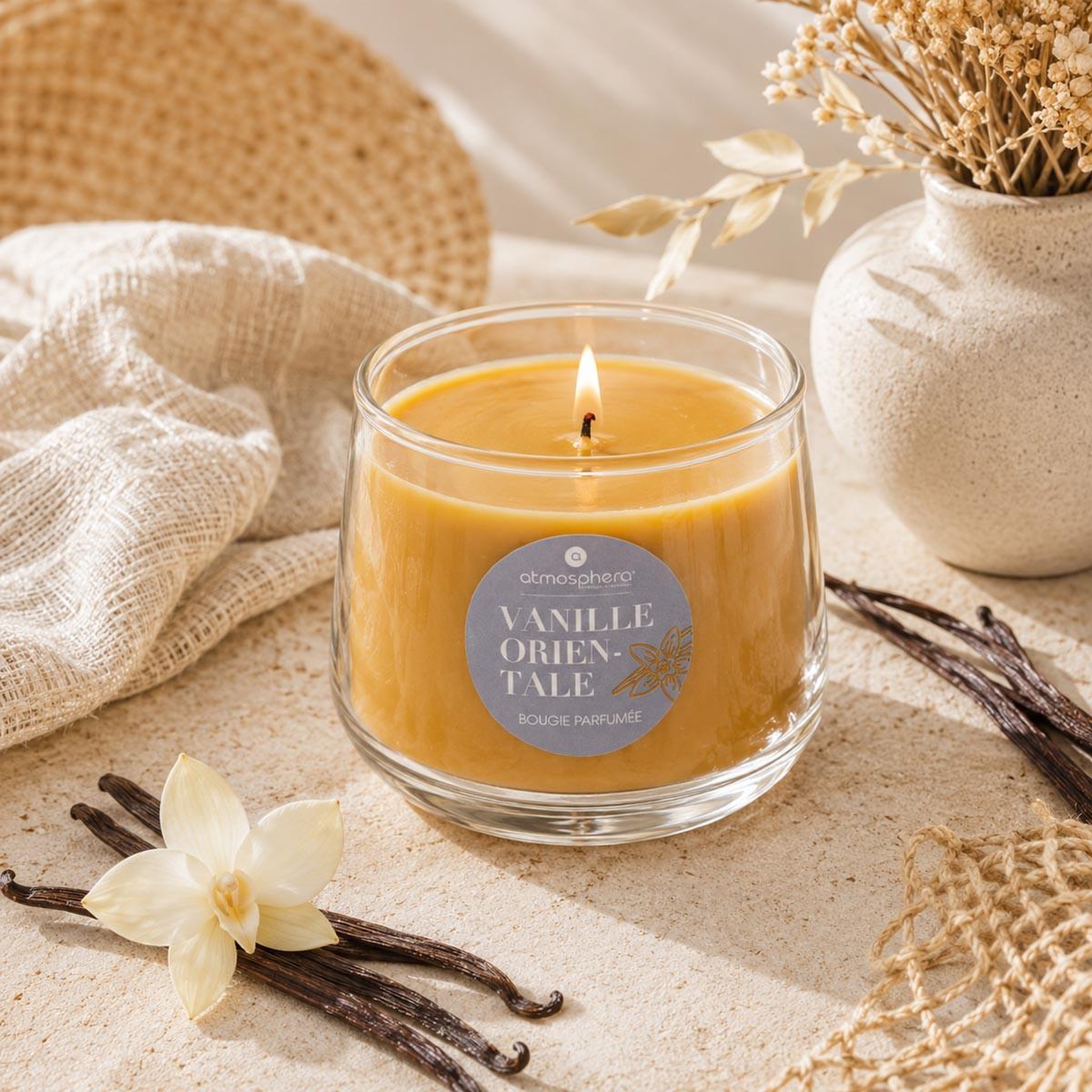Voir la diapositive 3 : ATMOSPHERA Bougie parfumée en verre  izor  110g vanille