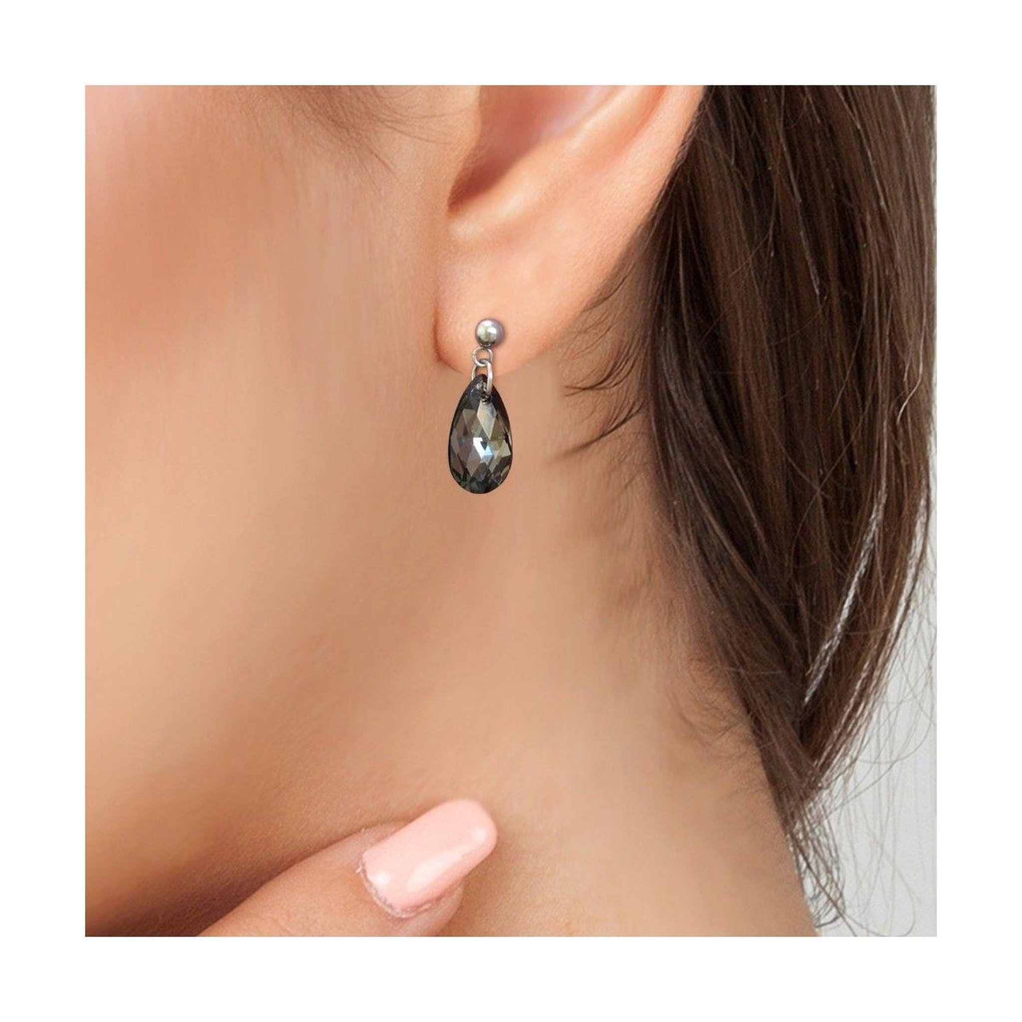 Voir la diapositive 2 : SC CRYSTAL Boucles d'oreilles SC Crystal ornées de Cristaux Scintillants