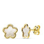 Voir la diapositive 1 : L'ATELIER D'AZUR Boucles d'Oreilles Or 18 Carats 750 Jaune et Nacre - Fleurs