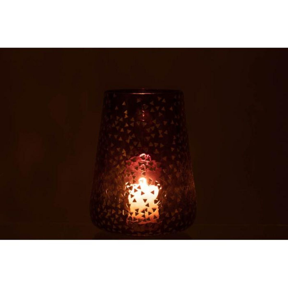 Paris Prix Photophore en Verre  Triangle  23cm Noir & Or