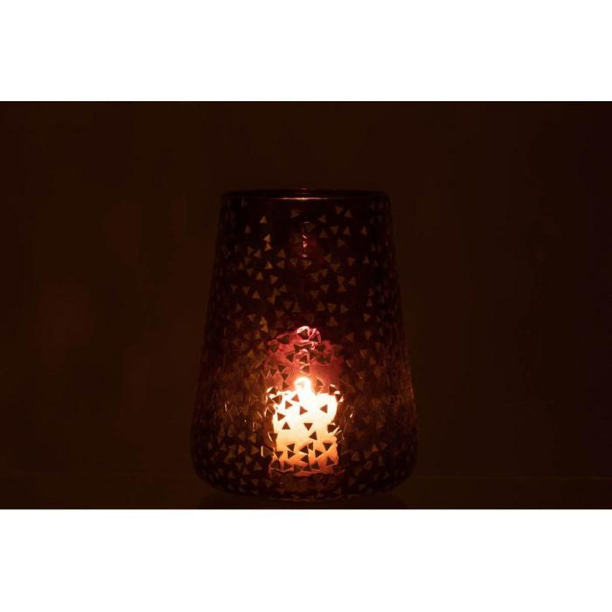 Paris Prix Photophore en Verre  Triangle  23cm Noir & Or