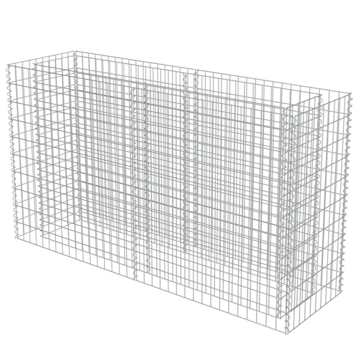 VIDAXL Lit sureleve a gabion Acier galvanise 180x50x100 cm