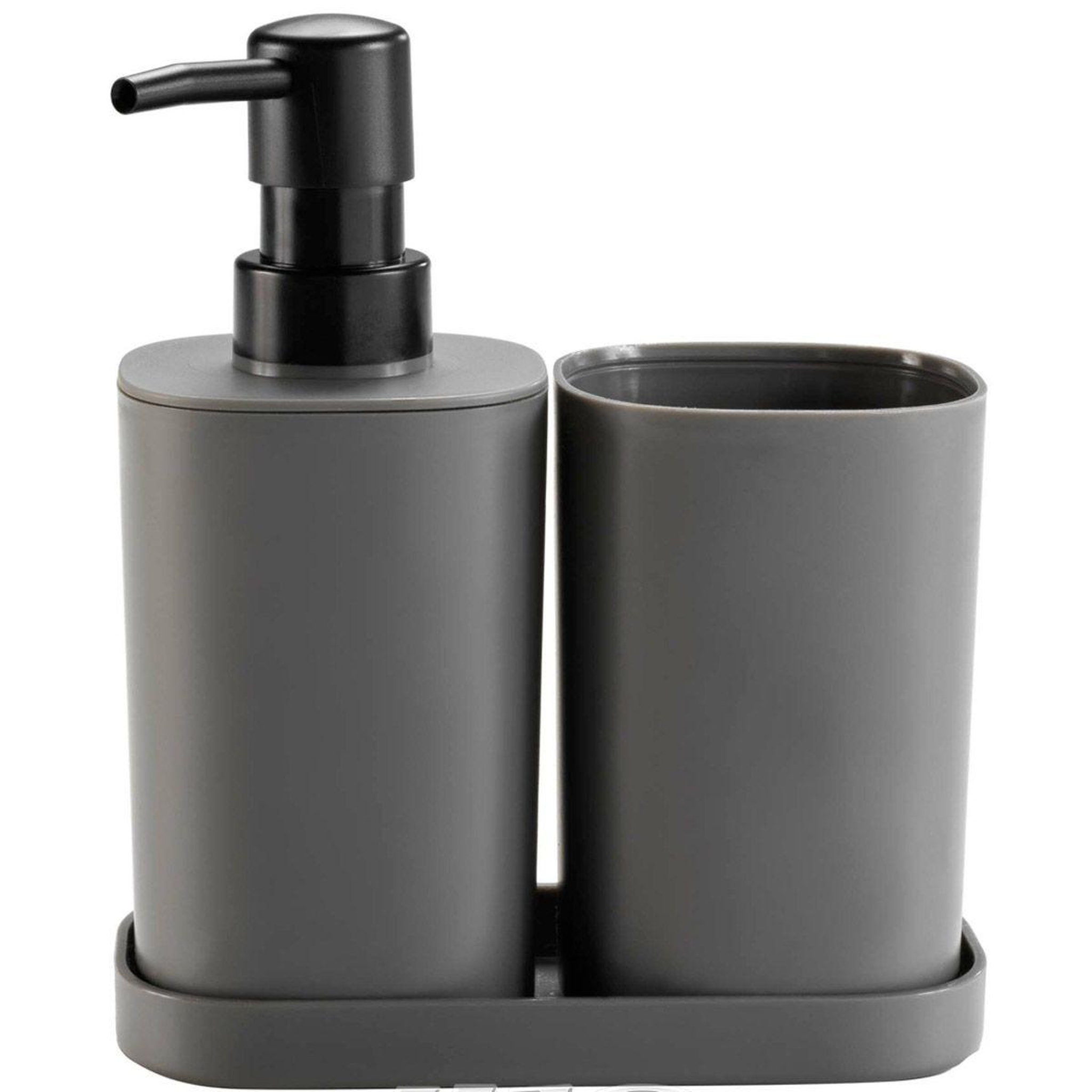 Douceur d'Intérieur Set de 3 accessoires salle de bain  vita  19cm anthracite
