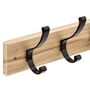 Voir la diapositive 2 : FIVE Patère Murale en Bois  4 Crochets  42cm Naturel