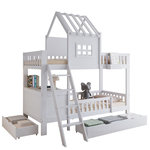 MERAX Lit superposé 90x200cm coloris blanc pin et mdf