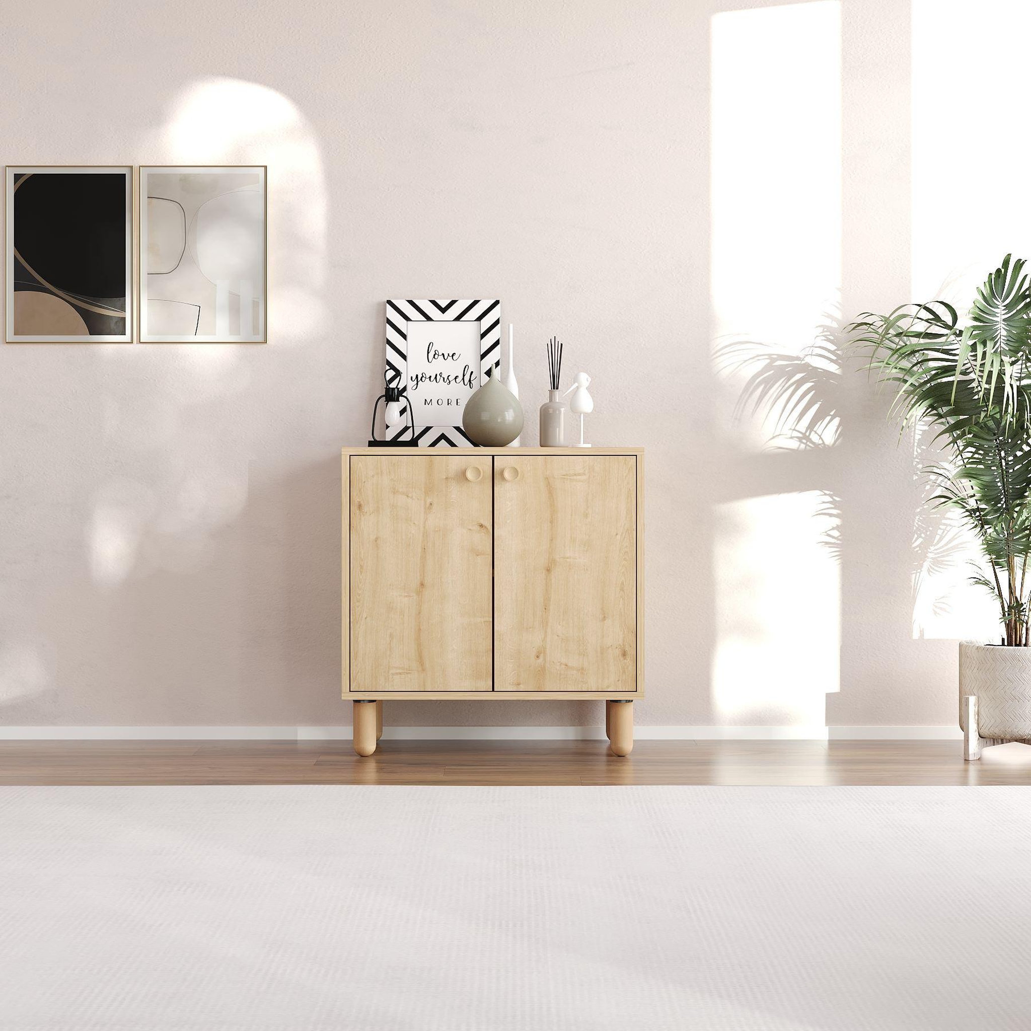 Voir la diapositive 3 : Habitat et Jardin Buffet en bois  lina  - 72 x 36 x 73 cm - beige