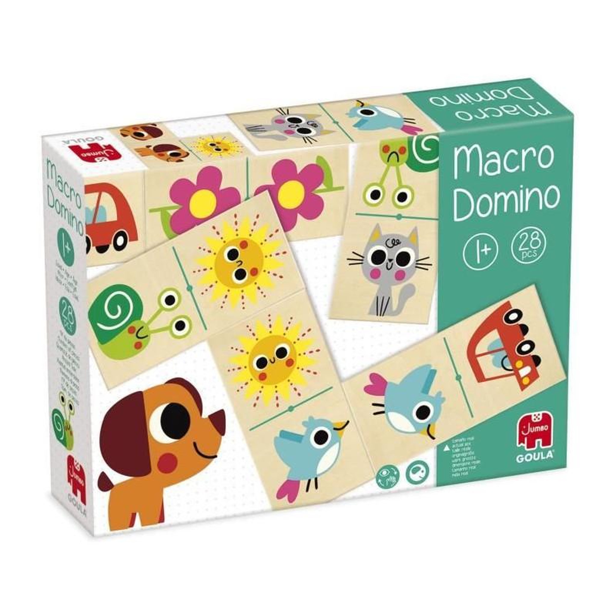 Goula Jeu éducatif - GOULA - Macro Domino - Animaux et objets du quotidien avec grandes pieces en bois