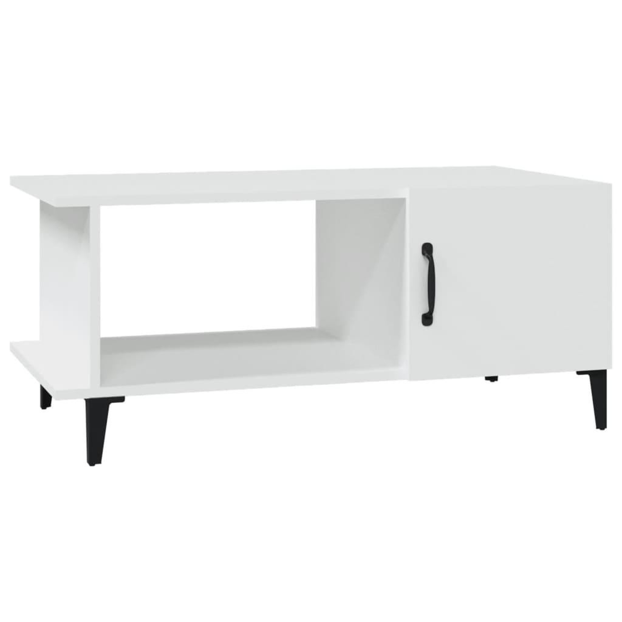 Voir la diapositive 2 : VIDAXL Table basse Blanc 90x50x40 cm Bois d'ingenierie