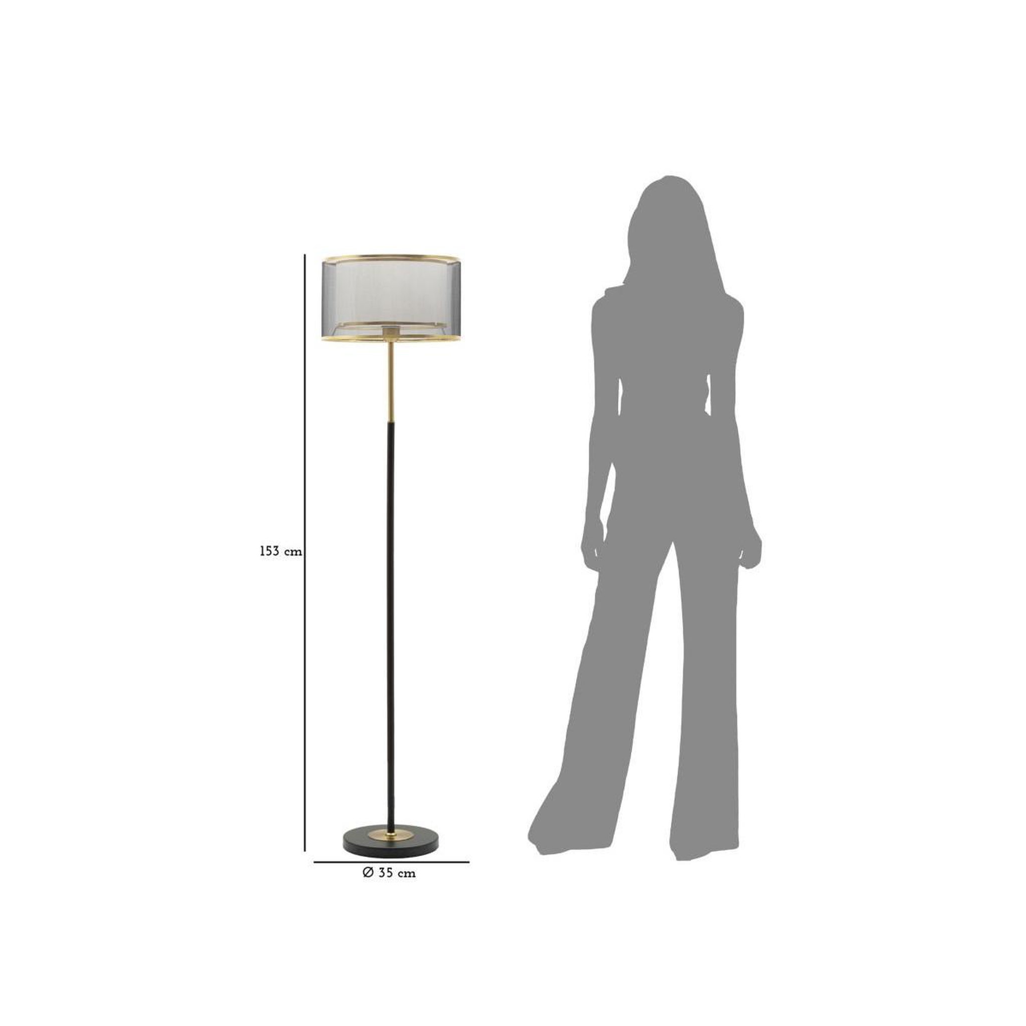 Voir la diapositive 6 : Paris Prix Lampadaire en métal  levels  153cm noir & or