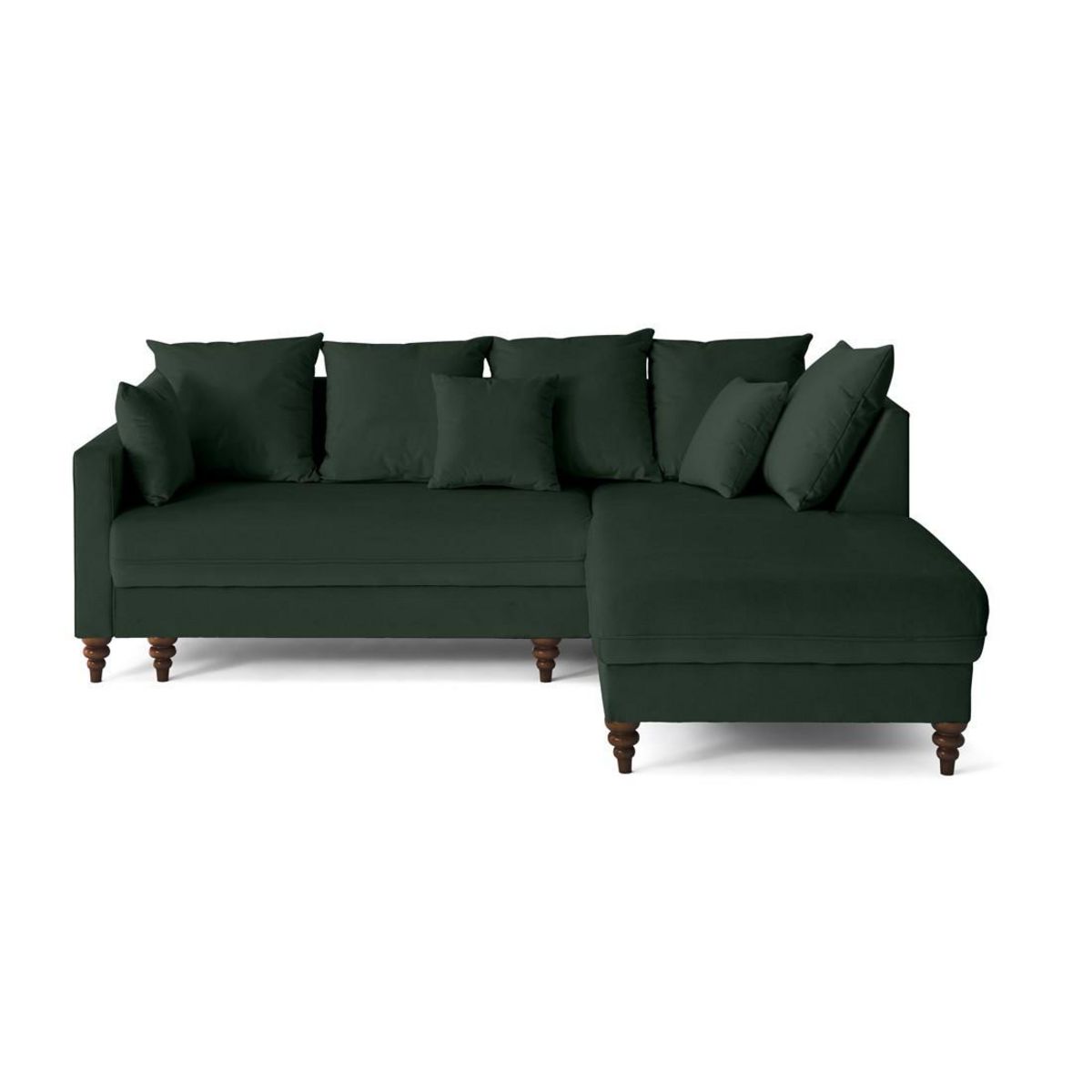 BEST MOBILIER Flamingo - canapé d'angle droit 4 places convertible en velours