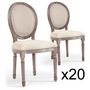 Voir la diapositive 2 : Paris Prix Lot de 20 Chaises Médaillon  Versailles  96cm Beige