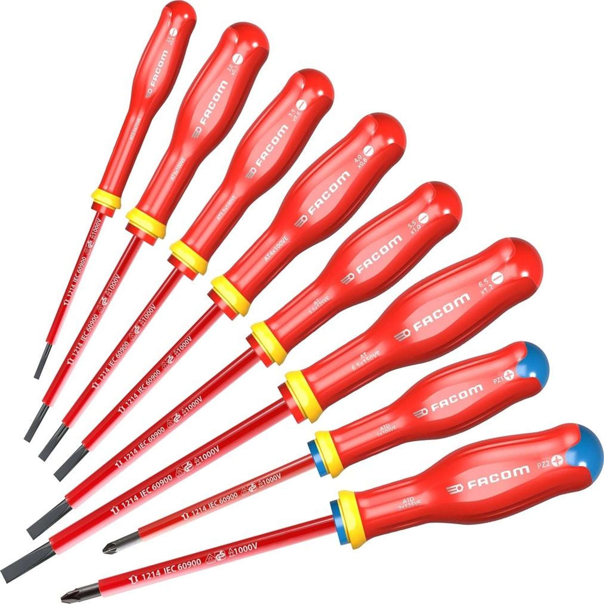 FACOM Jeu 8 tournevis protwist isolé 1000v sl pz