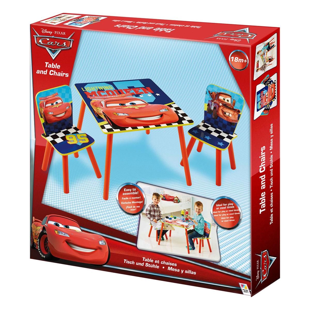 CARS Disney Cars - Ensemble table et 2 chaises pour enfants