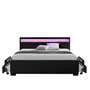 Voir la diapositive 1 : CONCEPT USINE Structure de lit LED avec rangements 160 x 200 cm noir ENFIELD