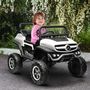 Voir la diapositive 4 : HOMCOM Voiture électrique 4x4 pour enfants de 3 à 8 ans 12 V Mercedes-Benz Unimog 2 moteurs avec télécommande, roues suspendues, klaxons, lumières, musique, blanc