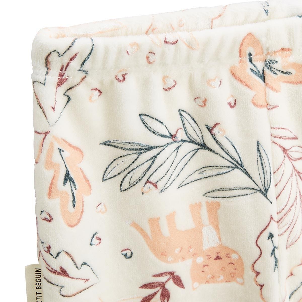 Petit Béguin Pyjama enfant 2 pièces en velours Matcha