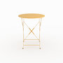 Voir la diapositive 2 : Rendez vous déco Table de jardin ronde et pliante en métal jaune beurre 2 personnes-Kayla