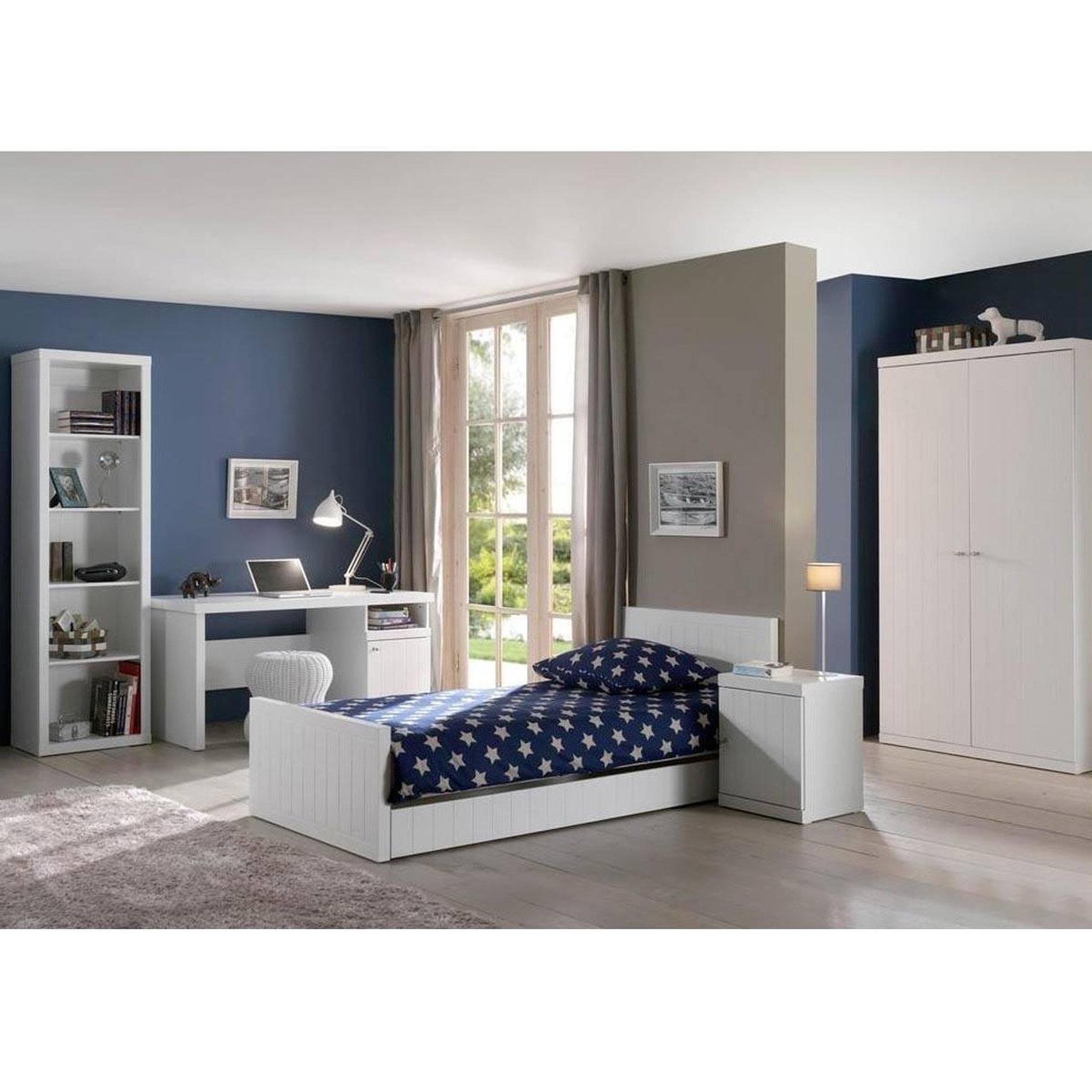 Voir la diapositive 3 : Paris Prix Armoire 2 portes  robin  204cm blanc