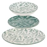 SECRET DE GOURMET Service de Table 12 Pièces  Agathe  26cm Vert