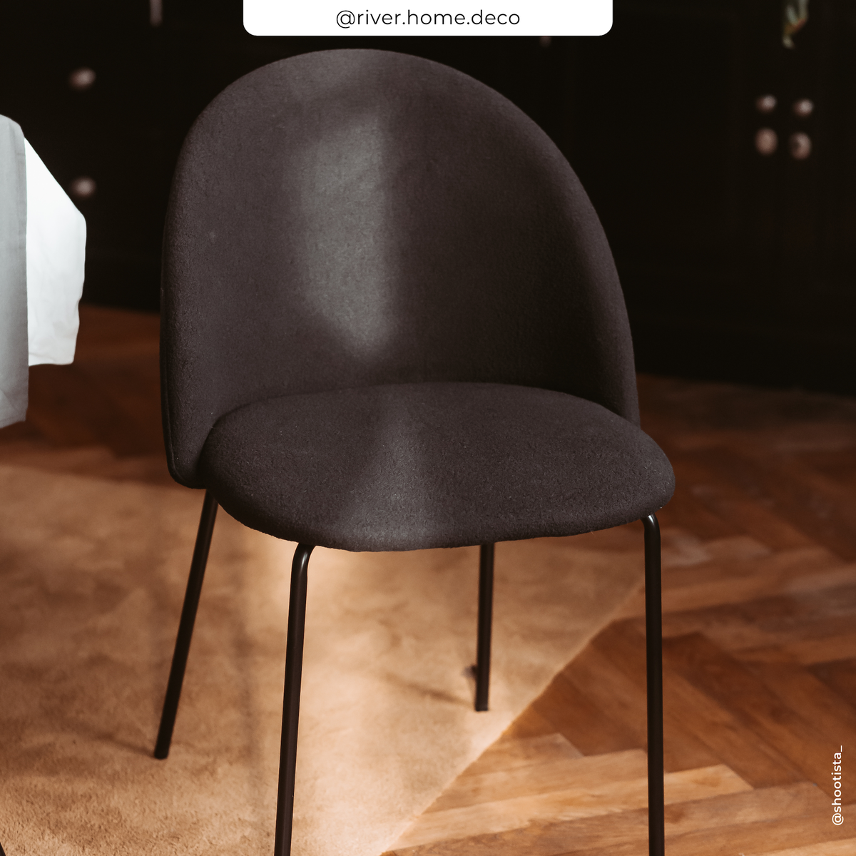 Rendez vous déco Lot de 2 chaises en tissu bouclette beige - Karl