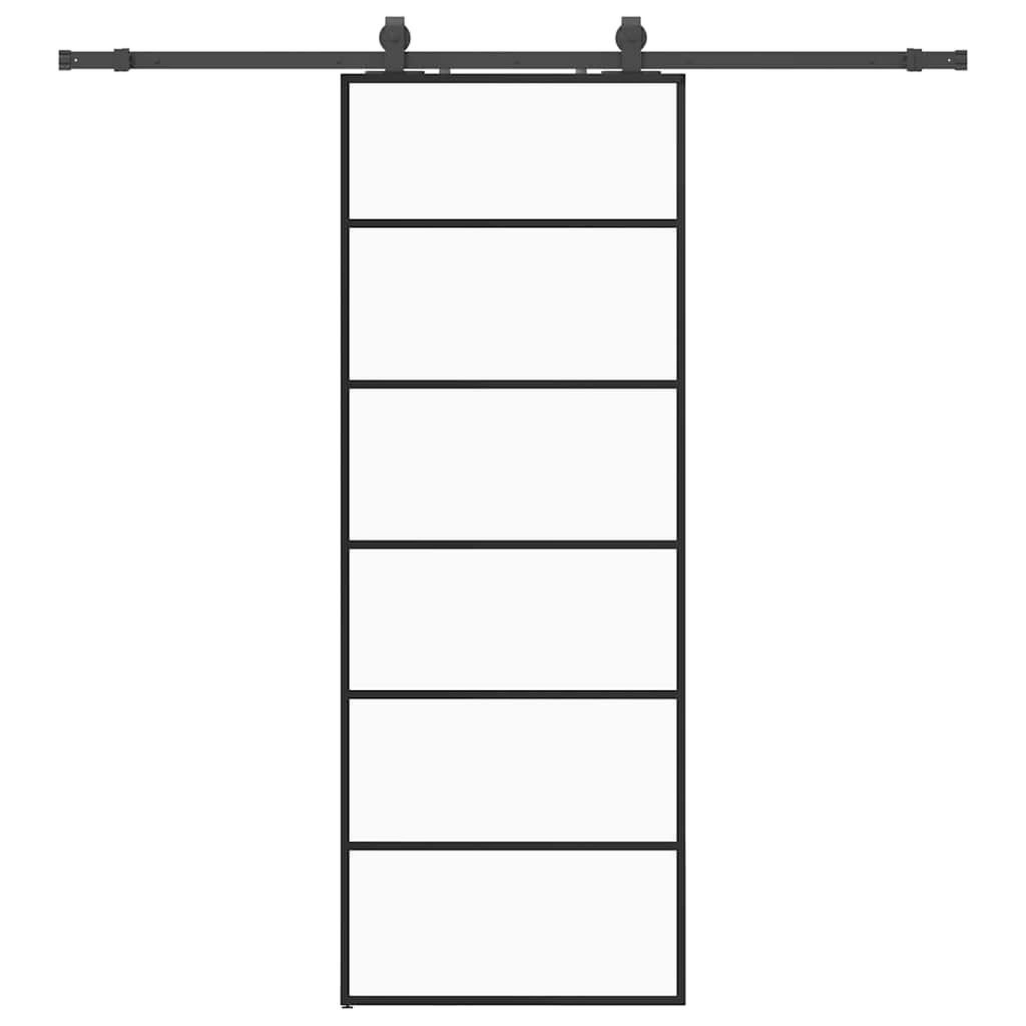 Voir la diapositive 2 : VIDAXL Porte coulissante kit de quincaillerie noir 76x205 cm verre ESG