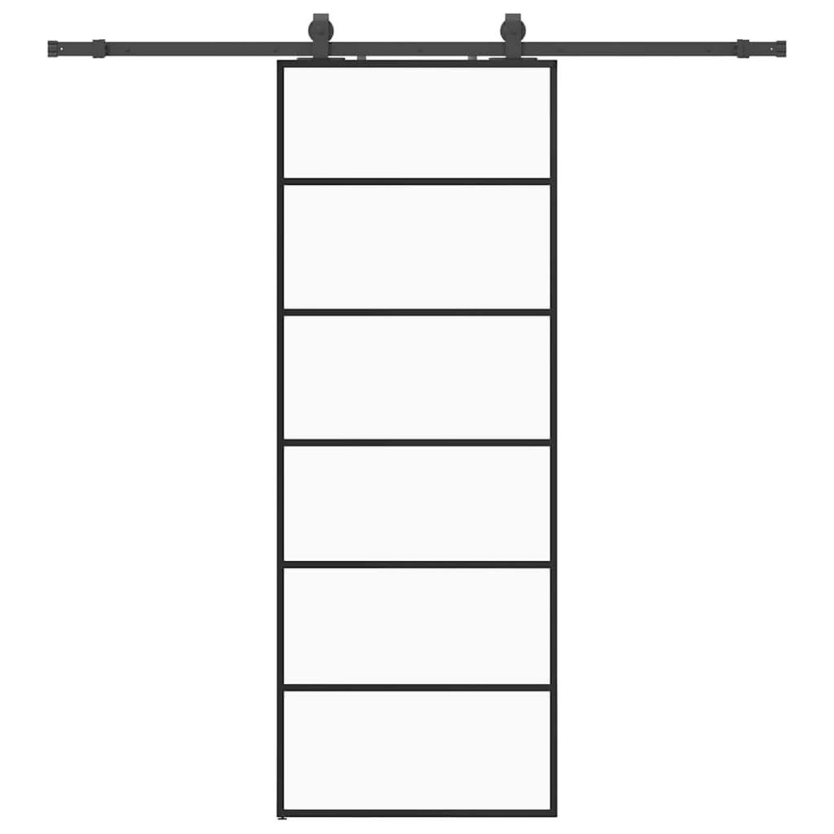 VIDAXL Porte coulissante kit de quincaillerie noir 76x205 cm verre ESG