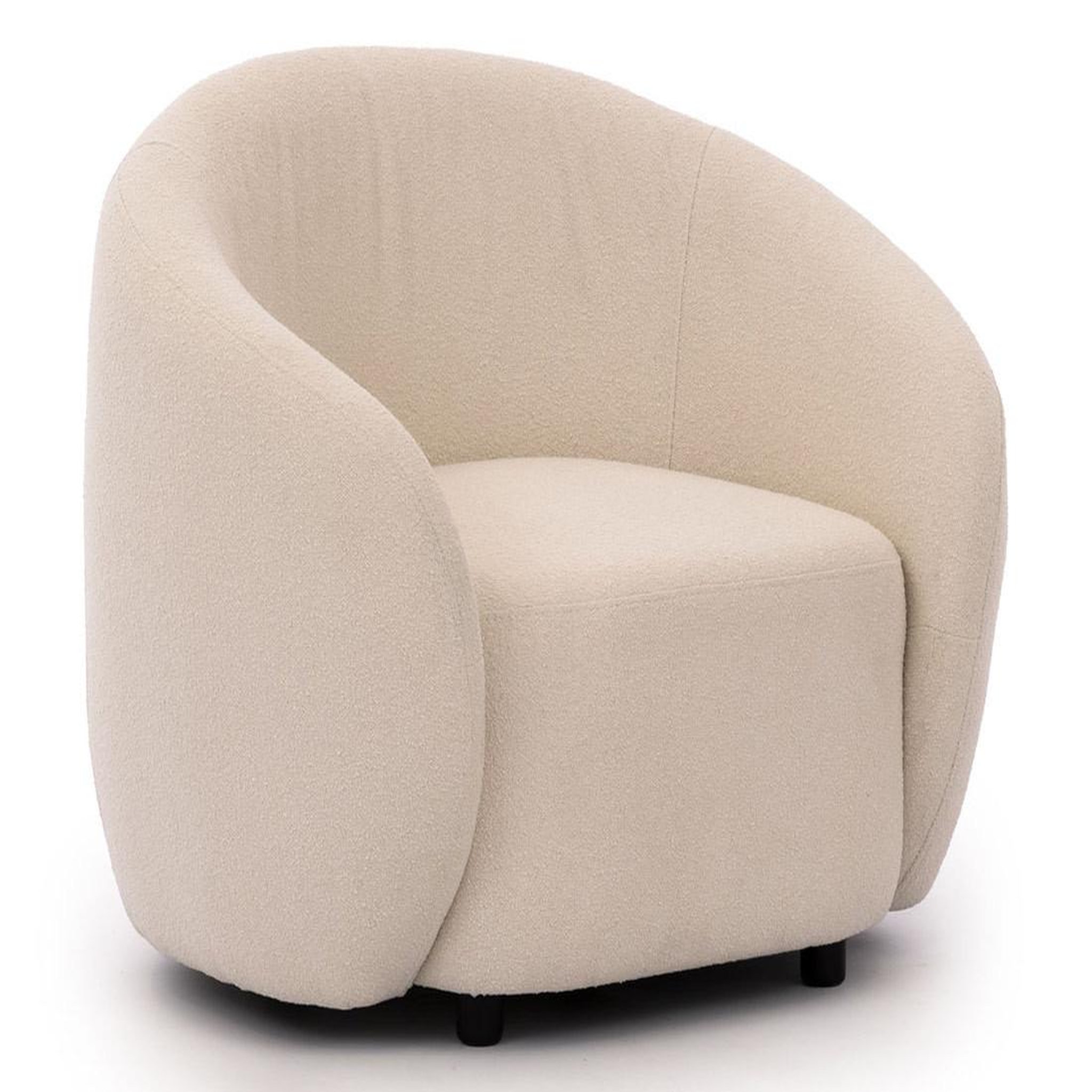 BEST MOBILIER Flore - fauteuil en tissu bouclette. Coloris disponibles : Gris, Marron, Beige
