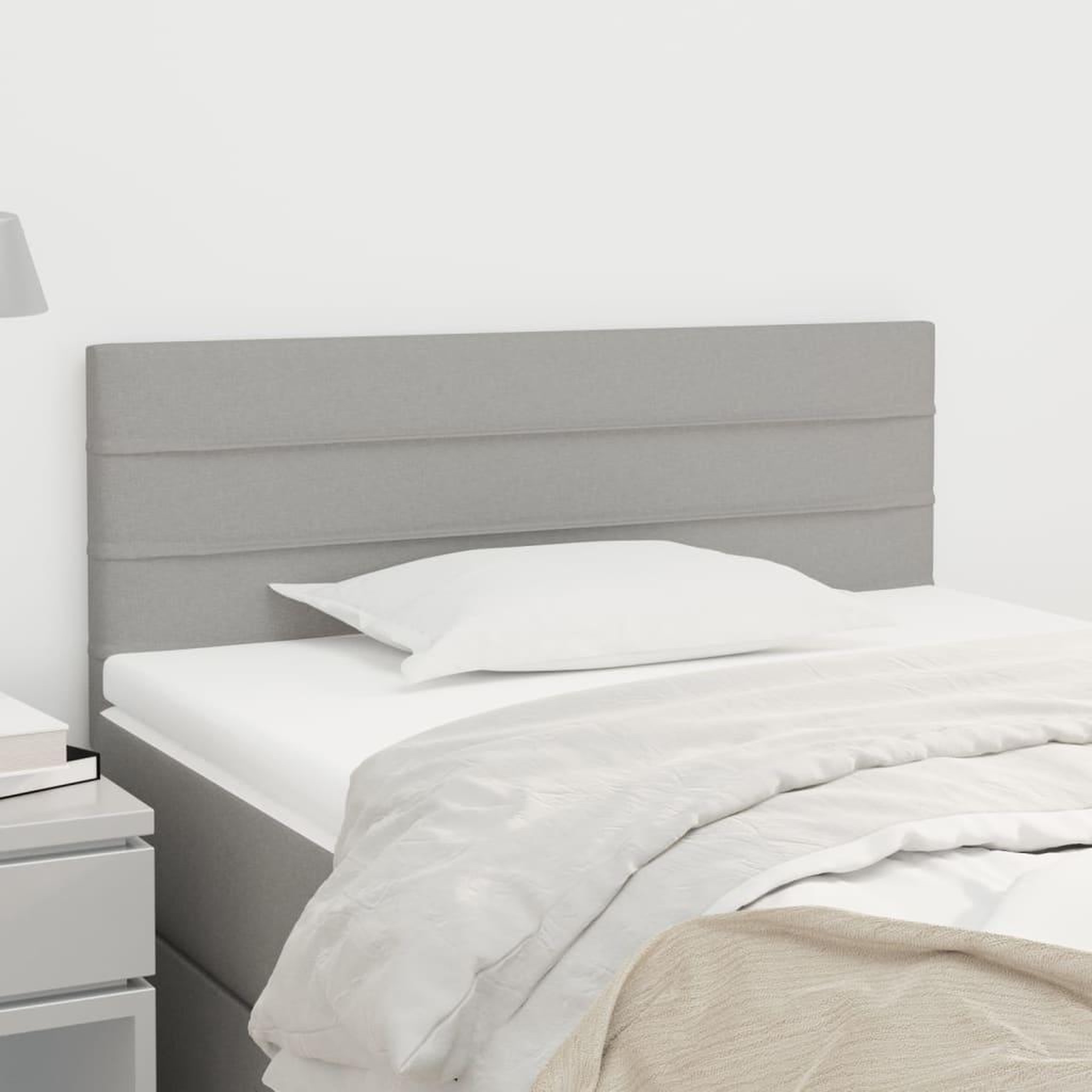 Voir la diapositive 1 : VIDAXL Tete de lit Gris clair 90x5x78/88 cm Tissu