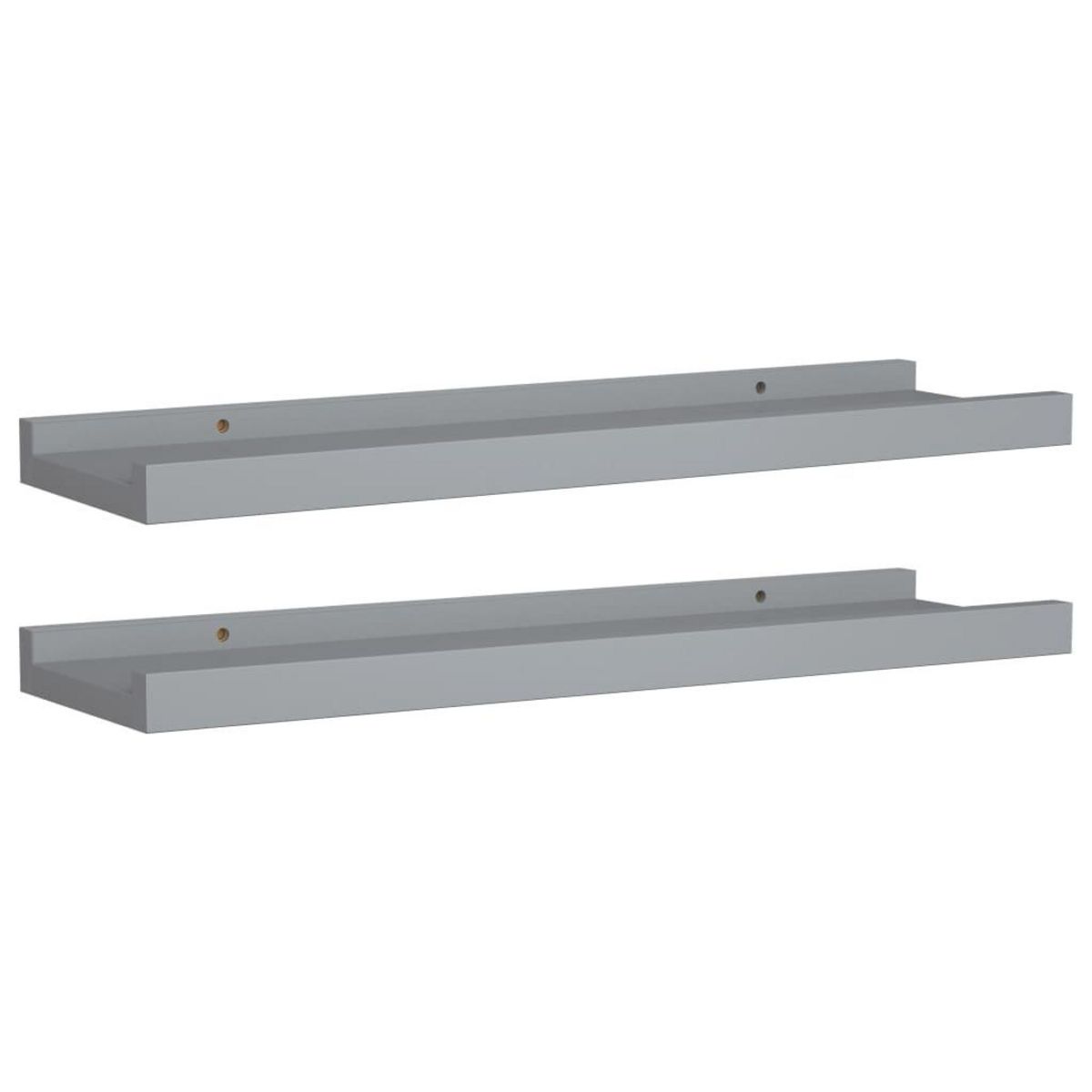 VIDAXL Etageres a rebord pour cadre photo 2 pcs Gris 40x9x3 cm MDF