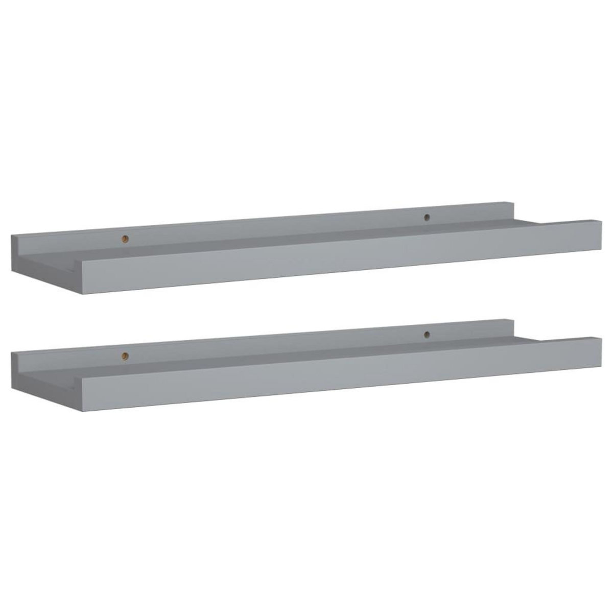 VIDAXL Etageres a rebord pour cadre photo 2 pcs Gris 40x9x3 cm MDF