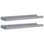 Voir la diapositive 2 : VIDAXL Etageres a rebord pour cadre photo 2 pcs Gris 40x9x3 cm MDF