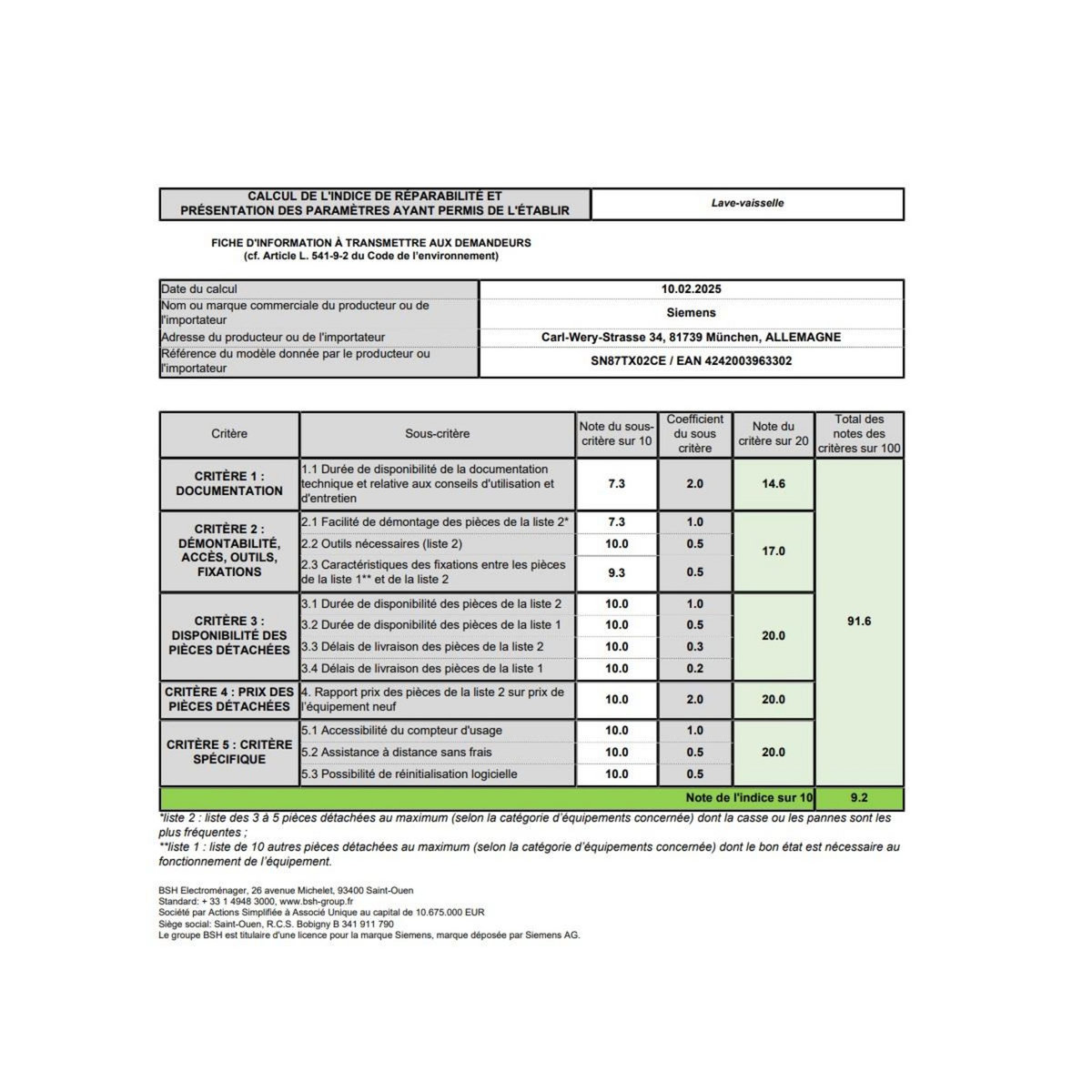 Siemens Lave-vaisselle 60cm 14 couverts 42db tout intégrable - SN87TX02CE