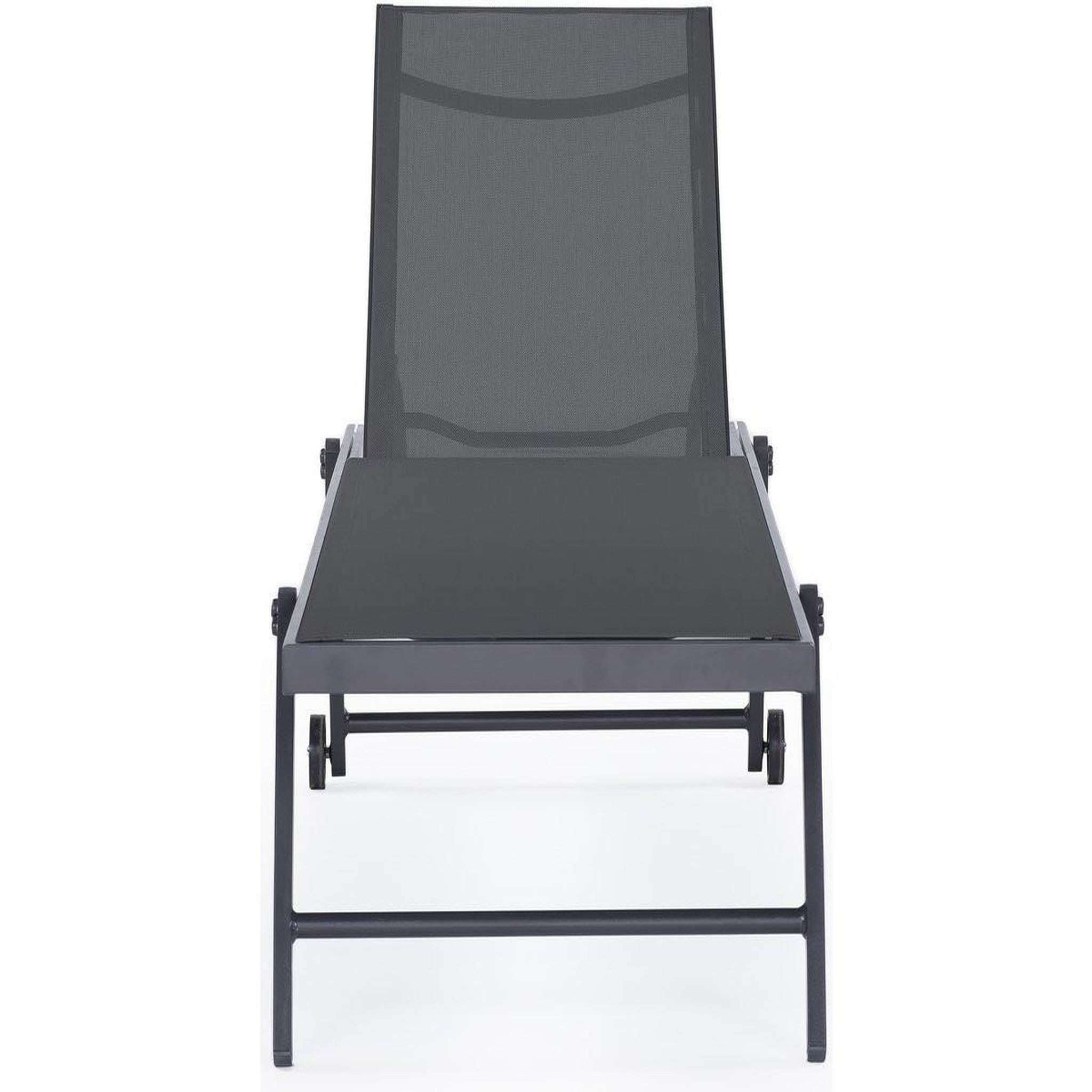 Voir la diapositive 2 : Habitat et Jardin Lot de 2 bains de soleil textilène aluminium  jolia  - gris foncé