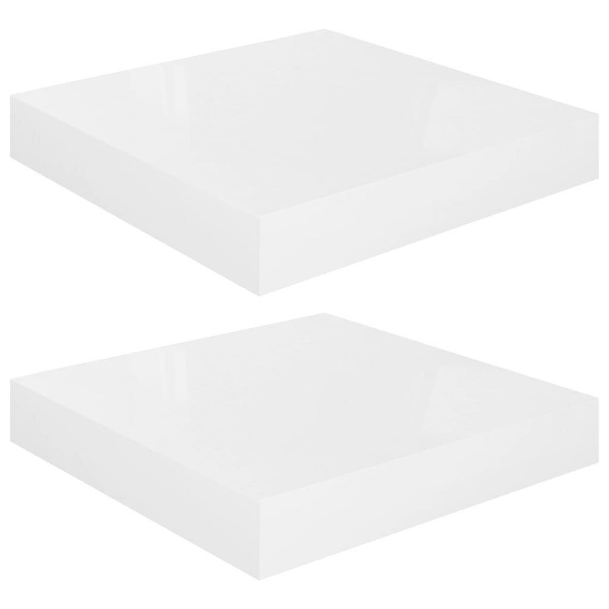 VIDAXL Etagere murale flottante 2 pcs Blanc brillant 23x23,5x3,8cm MDF