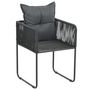 Voir la diapositive 2 : VIDAXL Chaises d'exterieur lot de 4 avec oreillers Resine tressee Noir