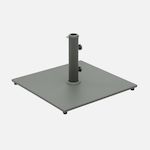 SWEEEK Pied carré en acier pour parasol à mât central - Terra. Coloris disponibles : Noir, Orange, Vert, Beige