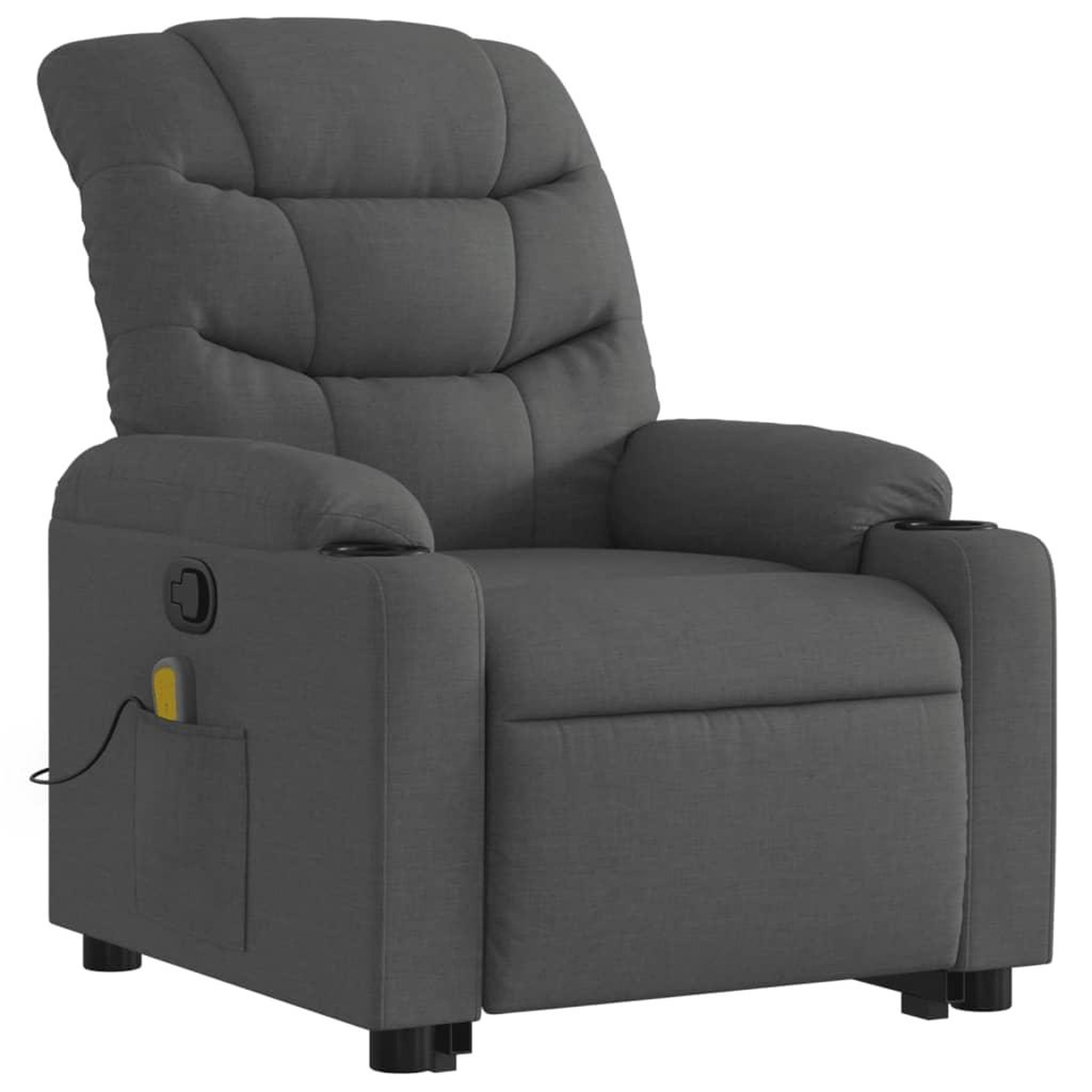 Voir la diapositive 4 : VIDAXL Fauteuil de massage inclinable Gris fonce Tissu