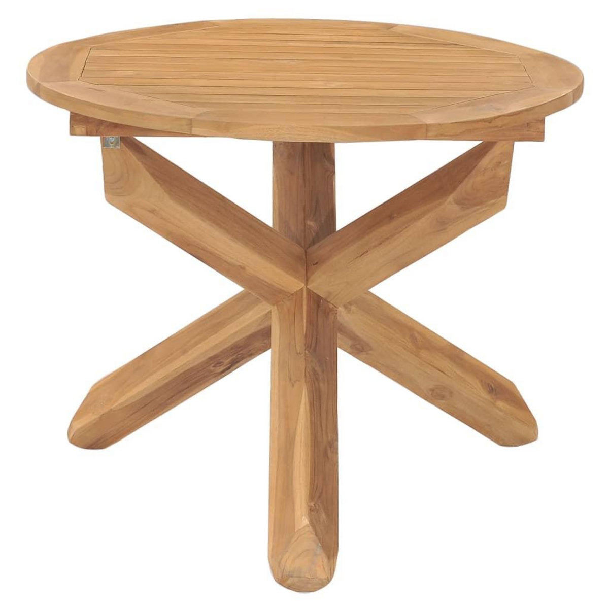 VIDAXL Table a dîner de jardin Ø90x75 cm Bois de teck massif