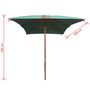 Voir la diapositive 6 : VIDAXL Parasol avec poteau en bois 200 x 300 cm Vert